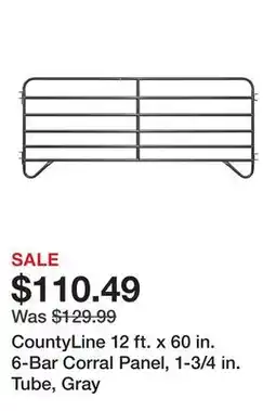 Tractor Supply Company CountyLine 12 ft. x 60 in. 6-Bar Corral Panel, 1-3/4 in. Tube, Gray offer