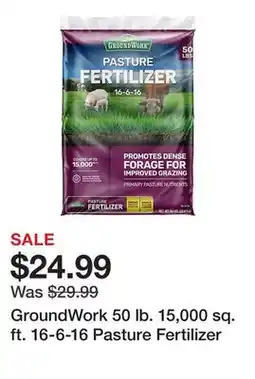 Tractor Supply Company GroundWork 50 lb. 15,000 sq. ft. 16-6-16 Pasture Fertilizer offer