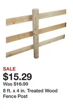 Tractor Supply Company 8 ft. x 4 in. Treated Wood Fence Post offer