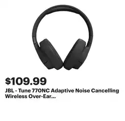 Best Buy JBL - Tune 770NC Adaptive Noise Cancelling Wireless Over-Ear Headphone - Black offer