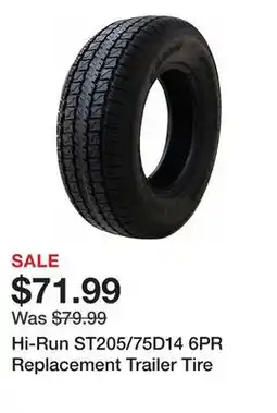 Tractor Supply Company Hi-Run ST205/75D14 6PR Replacement Trailer Tire offer