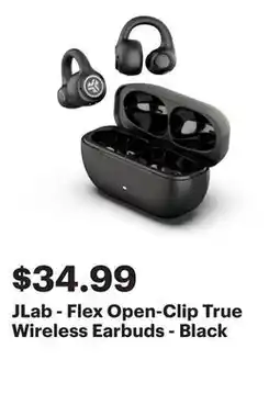 Best Buy JLab - Flex Open-Clip True Wireless Earbuds - Black offer