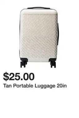 Five Below Tan Portable Luggage 20in offer