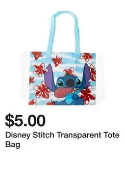 Five Below Disney Stitch Transparent Tote Bag offer