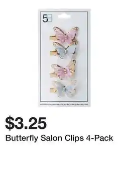 Five Below Butterfly Salon Clips 4-Pack offer