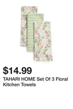 Marshalls TAHARI HOME Set Of 3 Floral Kitchen Towels offer