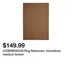 Ikea LYDERSHOLM Rug flatwoven, in/outdoor, medium brown offer