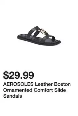 Marshalls AEROSOLES Leather Boston Ornamented Comfort Slide Sandals offer