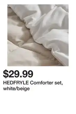 Ikea HEDFRYLE Comforter set, white/beige offer