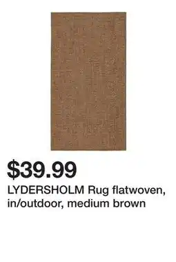 Ikea LYDERSHOLM Rug flatwoven, in/outdoor, medium brown offer