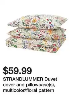 Ikea STRANDLUMMER Duvet cover and pillowcase(s), multicolor/floral pattern offer