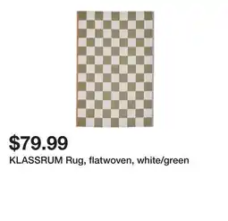 Ikea KLASSRUM Rug, flatwoven, white/green offer