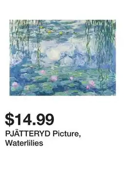 Ikea PJÄTTERYD Picture, Waterlilies offer