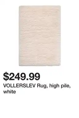 Ikea VOLLERSLEV Rug, high pile, white offer