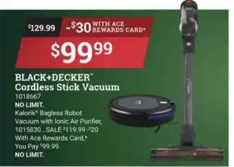 Ace Hardware Black+decker Cordless Stick Vacuum offer