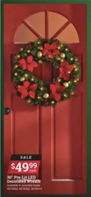 Ace Hardware Pre-lit Led Decorated Wreath offer