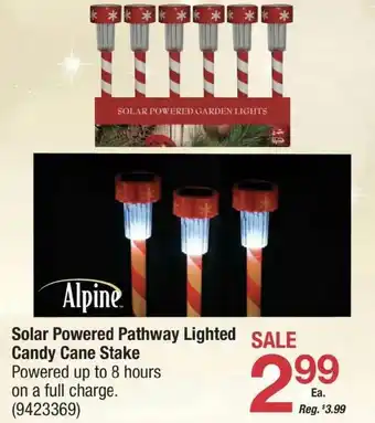 Ace Hardware Solar Powered Pathway Lighted Candy Cane Stake offer