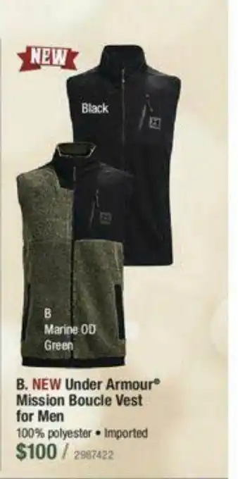Bass Pro Under Armour Mission Boucle Vest For Men offer