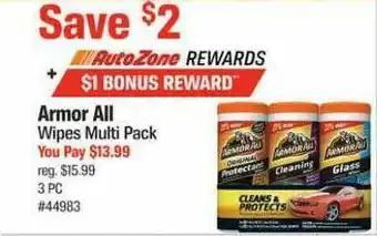AutoZone Armor Wipes Multi Pack offer