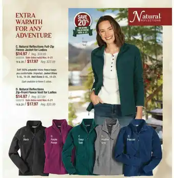 Bass Pro Natural Reflections Full-zip Fleece Jacket For Ladies Natural Reflection Zip-front Fleece Vest For Ladies offer
