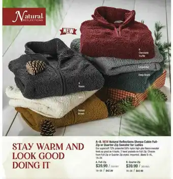 Bass Pro Natural Reflections Sherpa Cabin Full-zip Or Quarter-zip Sweater For Ladies offer