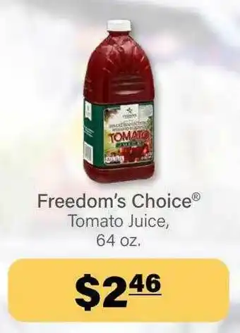 Commissary Freedom's Choice Tomato Juice offer