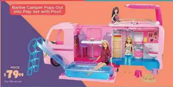 Curacao Barbie Camper Pops Out Into Play Set With Pool! offer