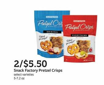 Fareway Snack Factory Pretzel Crisps offer