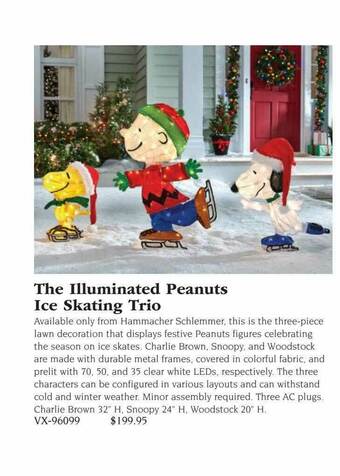 Hammacher Schlemmer The Illuminated Peanuts Ice Skating Trio offer