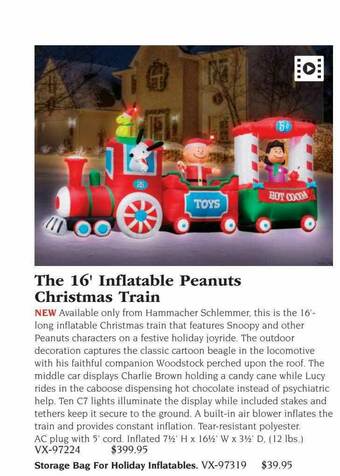 Hammacher Schlemmer The 16' Inflatable Peanuts Christmas Train offer