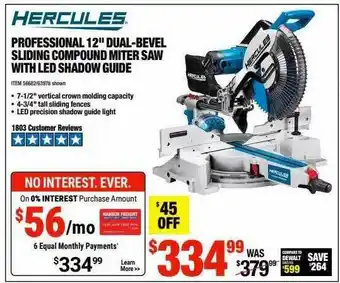 Harbor Freight Tools Hercules Professional 12 offer
