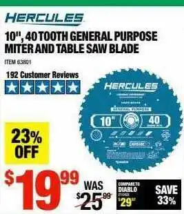 Harbor Freight Tools Hercules 10 offer