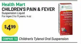 Health Mart Health Mart Children's Pain & Fever offer