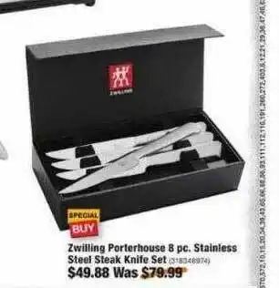 The Home Depot Zwilling Porterhouse 8 Pc. Stainless Steel Steak Knife Set offer