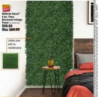 The Home Depot Naturae Decor 8 Pc. Faux Boxwood Foliage Panel offer