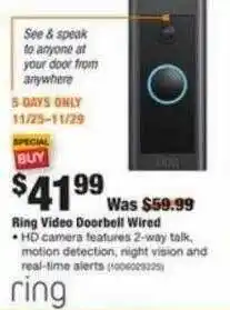 The Home Depot Ring Videe Doorbell Wired offer