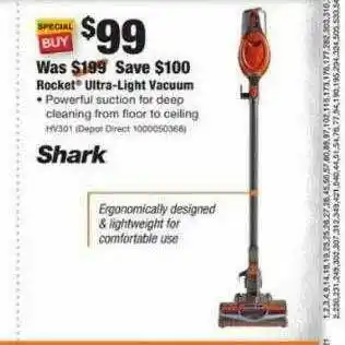 The Home Depot Rocket Ultra-light Vacuum Shark offer