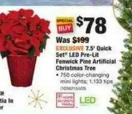 The Home Depot Quick Set Led Pro-lit Fenwick Pine Artificial Christmas Tree offer