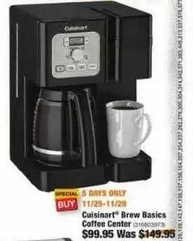 The Home Depot Cuisinart Brew Basics Coffee Center offer