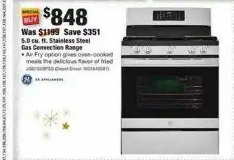 The Home Depot 5.0 Cu. Ft. Stainless Steel Gas Convection Range offer