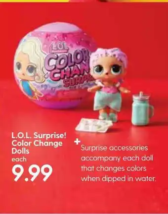Hy-Vee L.o.l. Surprise! Color Change Dolls offer