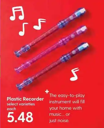 Hy-Vee Plastic Recorder offer