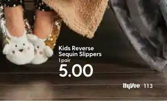 Hy-Vee Kids Reverse Sequin Slippers offer