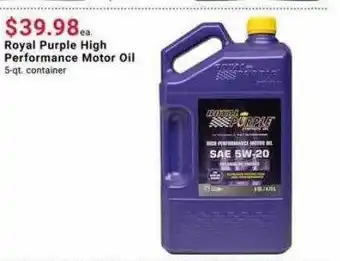 Pep Boys Royal Purple High Performace Motor Oil offer
