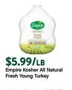 Plum Market Empire Kosher All Natural Fresh Young Turkey offer