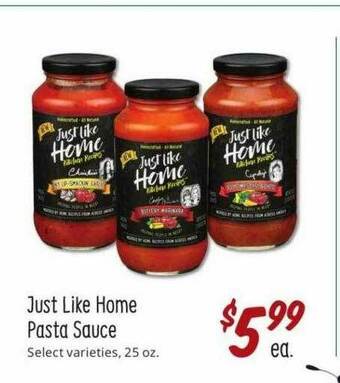 Sprouts Farmers Market Just Like Home Pasta Sauce offer