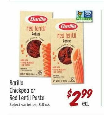 Sprouts Farmers Market Barilla Chickpea Or Red Lentil Pasta offer