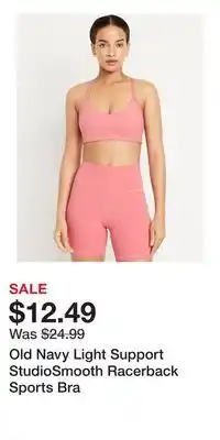 Old Navy Old Navy Light Support StudioSmooth Racerback Sports Bra offer