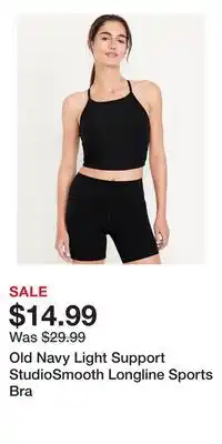 Old Navy Old Navy Light Support StudioSmooth Longline Sports Bra offer