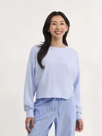 Walmart No Boundaries Basic Sleep Top with Cuffed Long-Sleeves, Women’s offer
